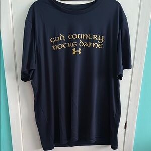 Notre Dame Under Armour Navy Blue Performance Tee